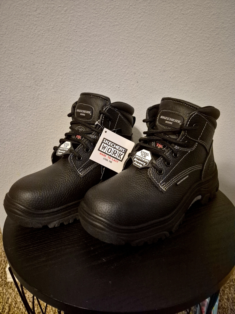 Skechers Black Men's Steel Toe Work Boots